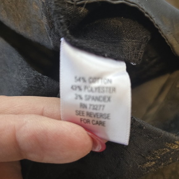 Dana Buchman Black Paisley Pattern Straight Leg Pants 10 - Picture 6 of 7